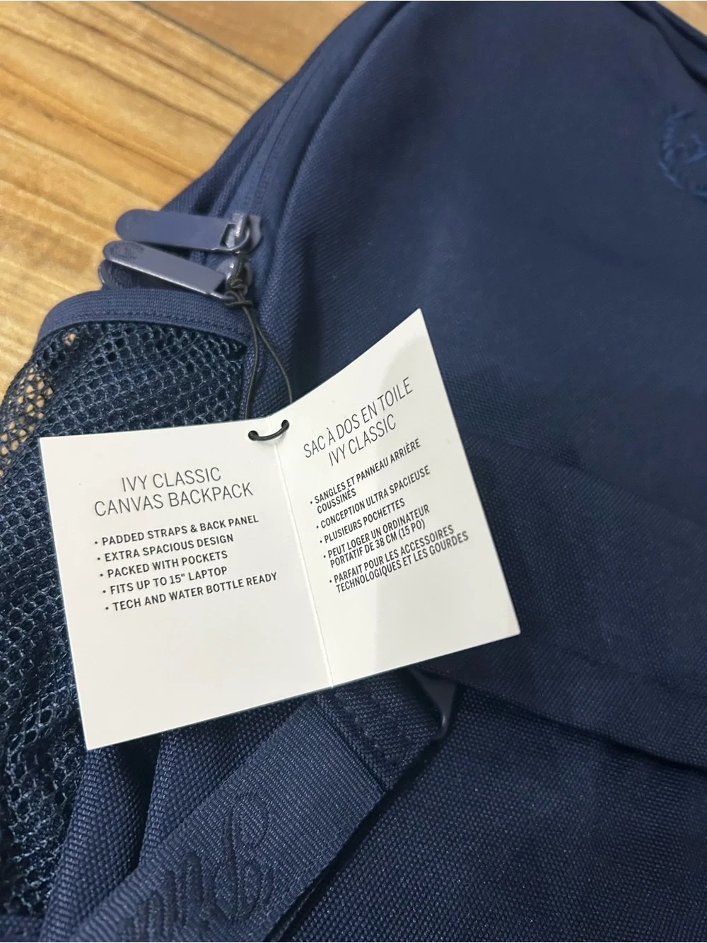 NEW Victoria's Secret PINK Ivy Classic Canvas School Laptop Backpack NAVY BLUE